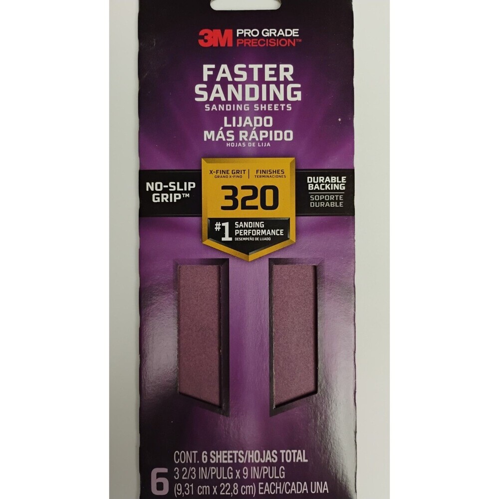 3m Pro Grade Standing Sheets 320 Grit No Slip Grip